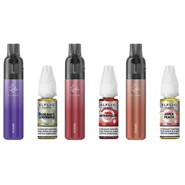 Elf Bar EV5000 Disposable Pod Kit + ElfLiq Salt 20mg