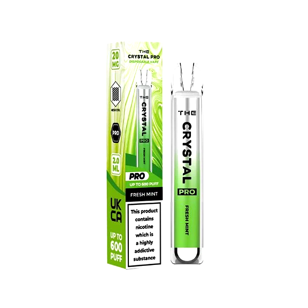 The Crystal Pro Disposable Vape Device 600 Puffs 20mg