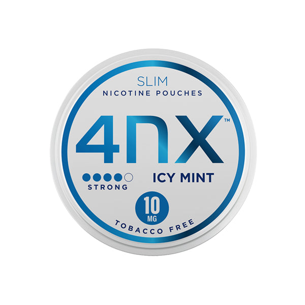 4NX Icy Mint Slim Nicotine Pouches 20 Pouches  10mg