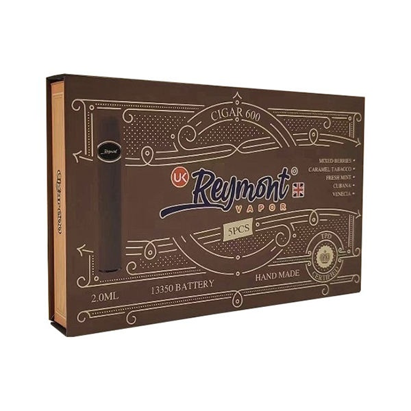 Reymont Cigars 600 Disposable Gift Box 5 pack - 3000 Puffs 20mg