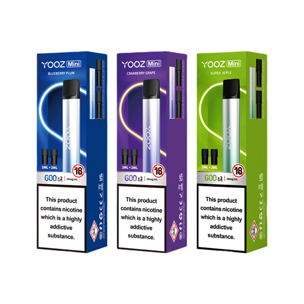 Yooz Mini Rechargeable Device & Vape Pods x2 600 Puffs 20mg  (BUY 5 GET 1 FREE)