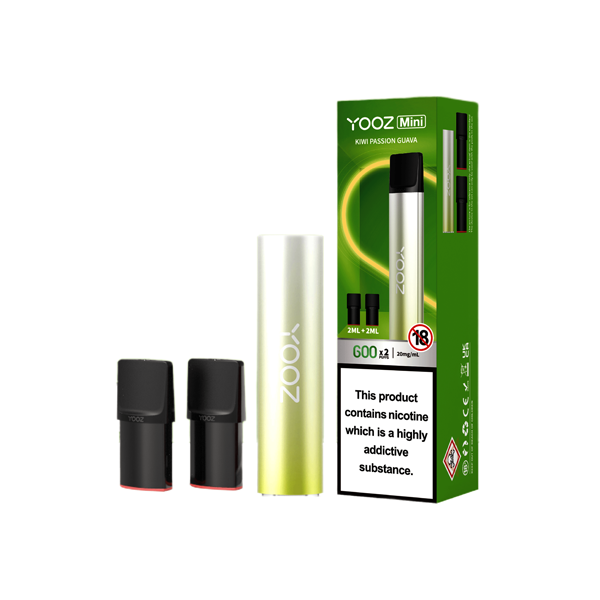 Yooz Mini Rechargeable Device & Vape Pods x2 600 Puffs 20mg  (BUY 5 GET 1 FREE)