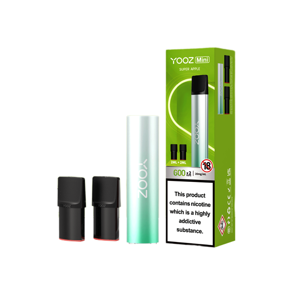 Yooz Mini Rechargeable Device & Vape Pods x2 600 Puffs 20mg  (BUY 5 GET 1 FREE)