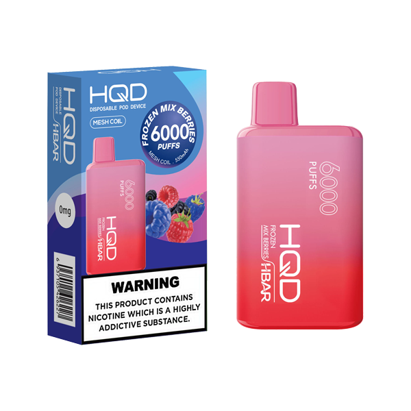 HQD HBAR Disposable Vape Device 6000 Puffs 0mg