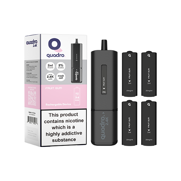 Quadro 2.4K Pod Vape Kit Black Series 2400 Puffs 20mg