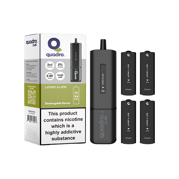 Quadro 2.4K Pod Vape Kit Black Series 2400 Puffs 20mg