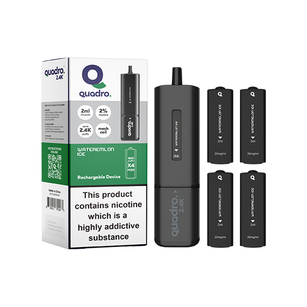 Quadro 2.4K Pod Vape Kit Black Series 2400 Puffs 20mg