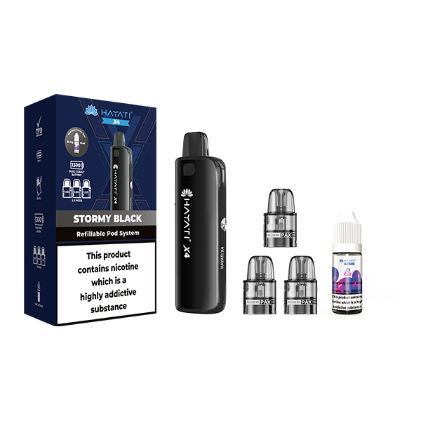 Hayati X4 Refillable Pod Kit Includes 1X Nic Salts 20mg + 3x Refillable Pods