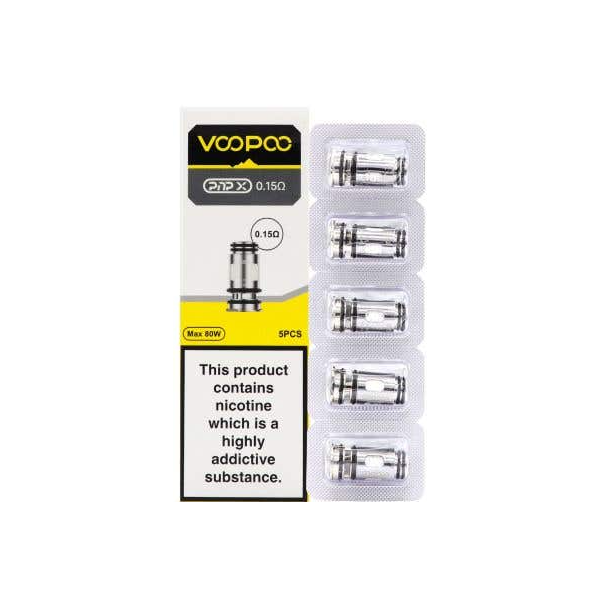 VooPoo PnP X Replacement Coils 5 Pack (0.15Ohm/0.2Ohm/0.3Ohm/0.6Ohm)